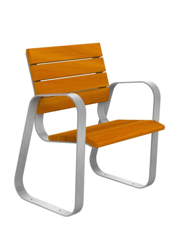 Silla Acero y Madera Mérida