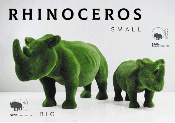 Rinoceronte Small y Big tamaño real de cesped artificial
