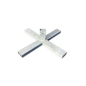 BASE DE CRUCETA DE ACERO GALVANIZADO PARA POSTE DE 80X40mm. (Señal Móvil)
